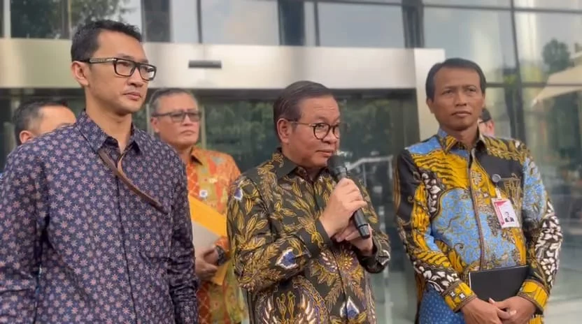 Gubernur DKI Jakarta, Pramono Anung saat mengunjungi gedung Merah Putih Komisi Pemberantasan Korupsi