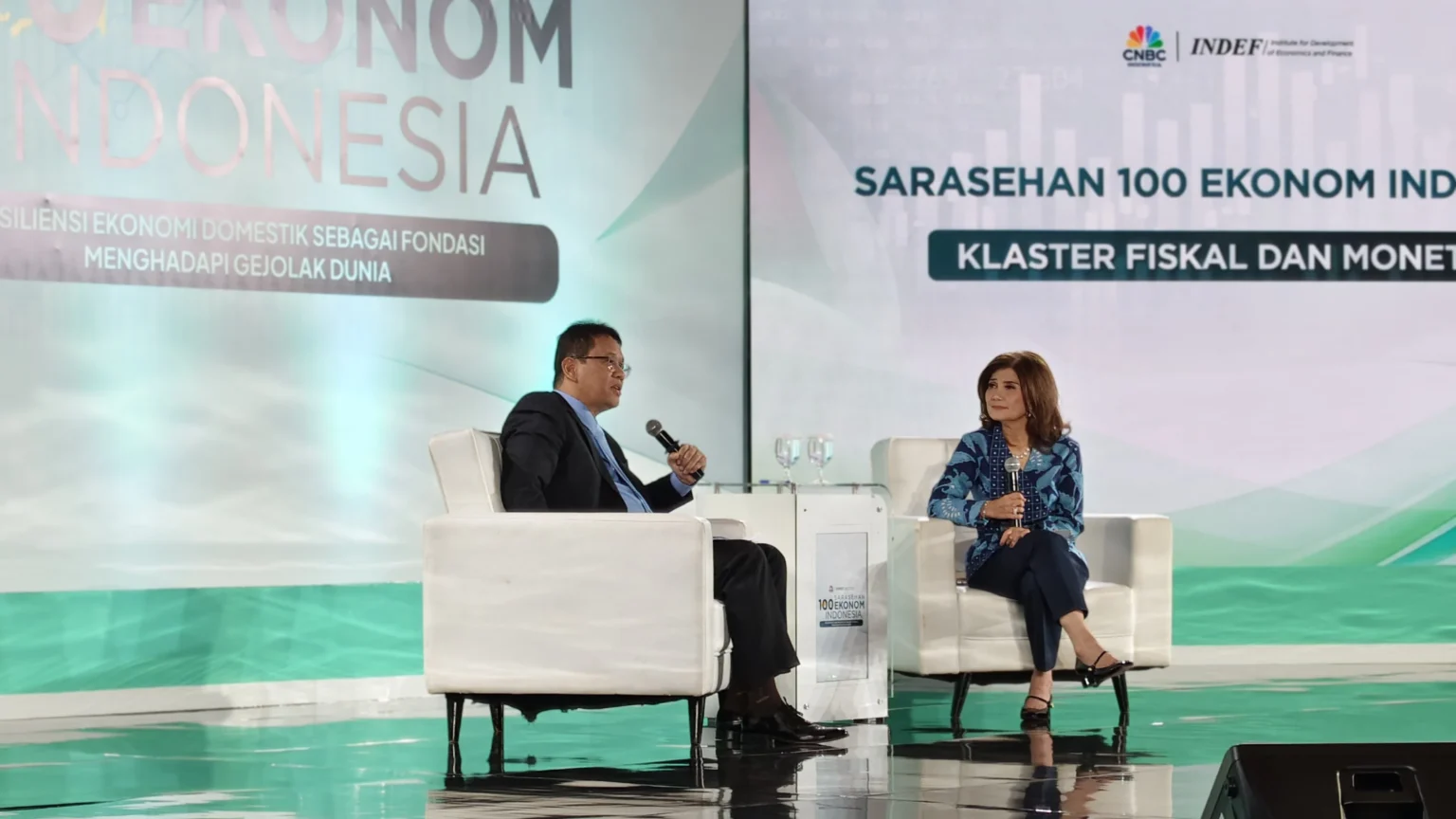 Menteri Keuangan, Purbaya Yudhi Sadewa di acara Sarasehan 100 Ekonom Indonesia