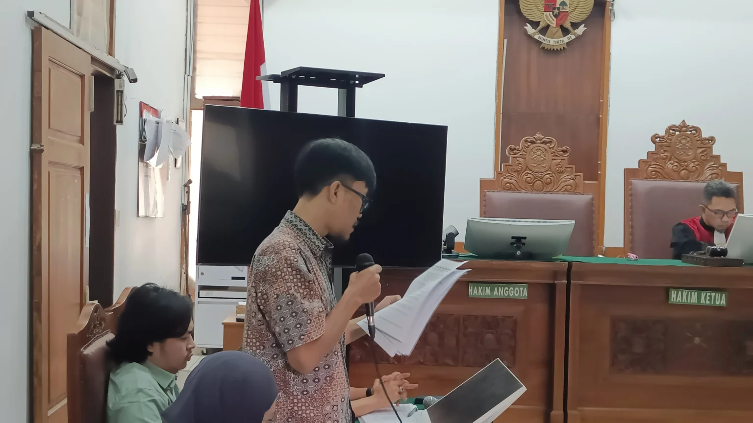 Suasana sidang gugatan praperadilan Delpedro digelar perdana di PN Jakarta Selatan