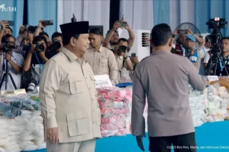 Presiden Prabowo Subianto menghadiri acara pemusnahan barang bukti narkoba 214,84 ton
