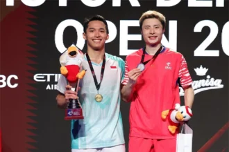 Jonatan Christie sukses menorehkan sejarah manis di ajang Denmark Open 2025