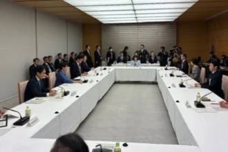 Perdana Menteri Jepang, Sanae Takanichi saat melakukan pertemuan