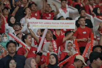 Suporter Indonesia saat menyaksikan pertandingan