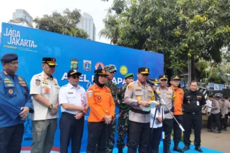 Apel Kesiapan tanggap darurat bencana di lapangan Polda Metro Jaya