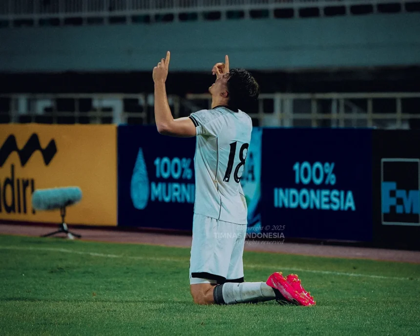 Selebrasi penyerang Timnas Indonesia U-22, Mauro Zijlstra