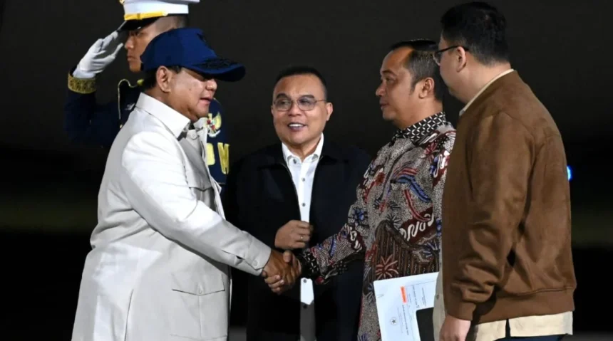 Presiden Republik Indonesia Prabowo Subianto resmi tiba di Tanah Air