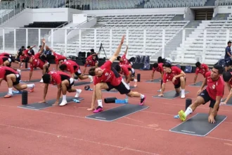 Timnas U-23 saat berlatih