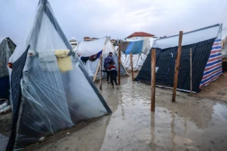 Kondisi tenda pengungsian warga Palestina