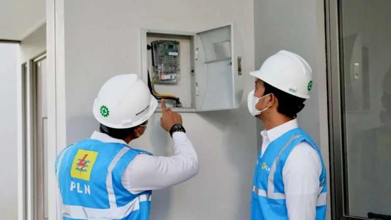 Ilustrasi Petugas PLN saat mengecek meteran Listrik