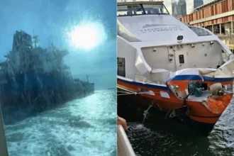 Kapal Feri Batam - Singapura Tabrakan dengan tanker