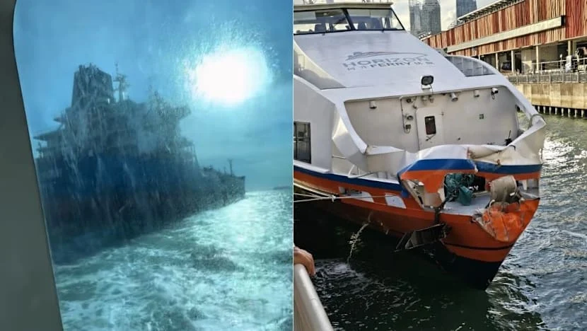 Kapal Feri Batam - Singapura Tabrakan dengan tanker