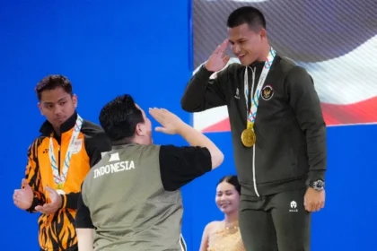 Letda TNI Rizki Juniansyah, kembali menunjukkan kelasnya di ajang SEA Games 2025