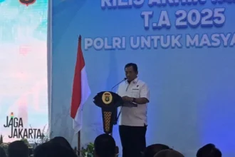 Dirkrimum Polda Metro Jaya, Kombes Pol Iman Imannuddin dalam rilis akhir tahun (RAT) 2025 di Polda Metro Jaya.