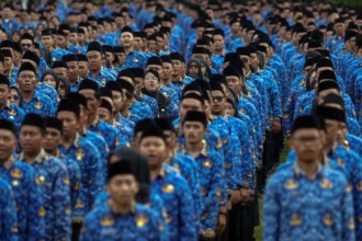 Ilustrasi ASN saat apel.