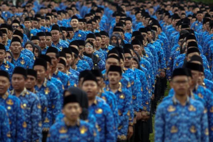 Ilustrasi ASN saat apel.