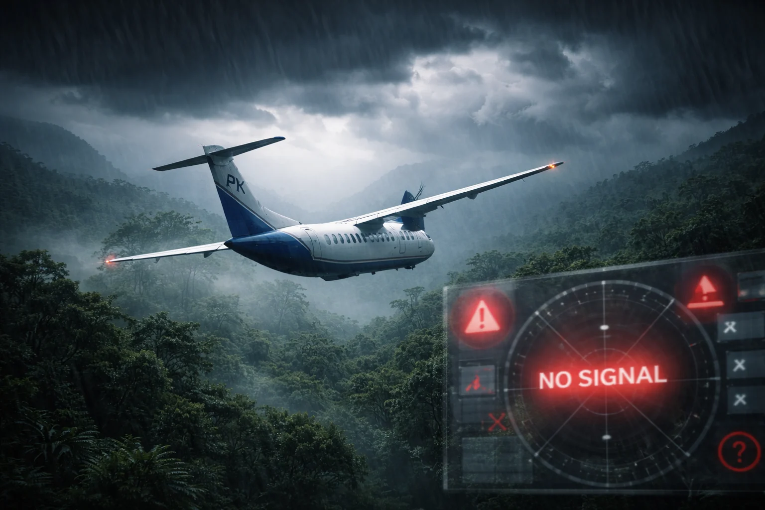 gambar ilustrasi pesawat hilang kontak