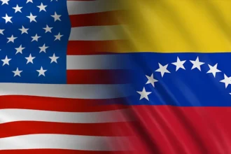 Bendera AS dan Venezuela.