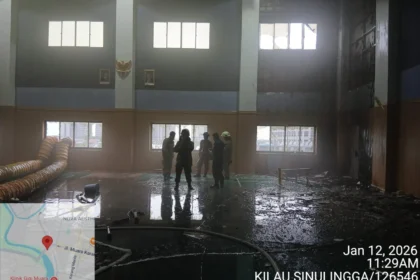 Kondisi Gedung Lantai 5 Sekolah Tzu Chi PIK pasca kebakaran.