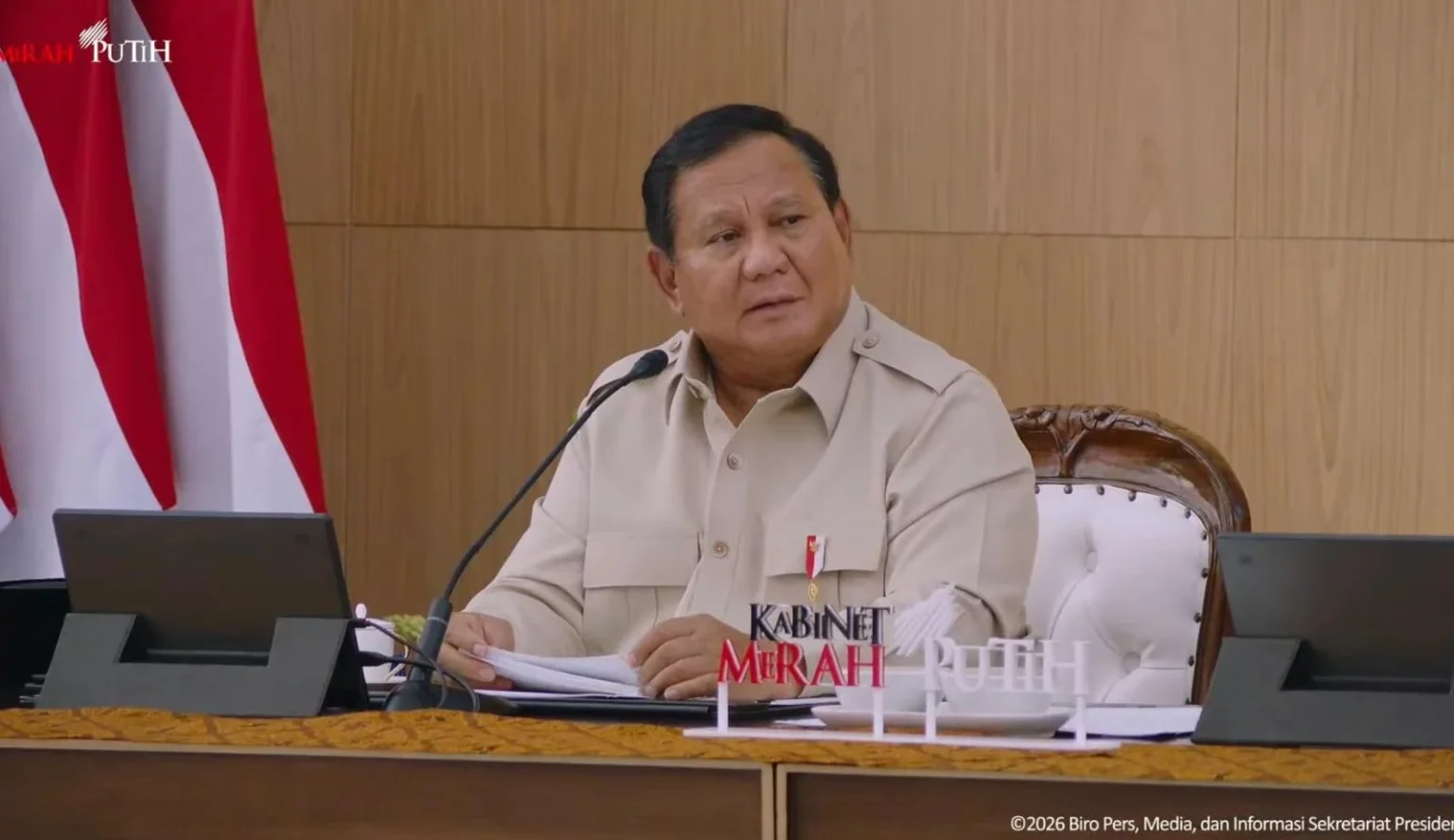 Presiden Prabowo Subianto (sumber: Youtube/Sekretariat Presiden)