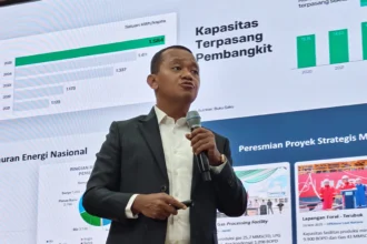 Menteri ESDM, Bahlil Lahadalia saat konpres kinerja sepanjang 2025. (Sumber: Owrite/Iren Natania)