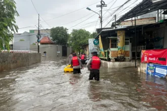 Hujan di Jakarta beberapa titik tergenang air