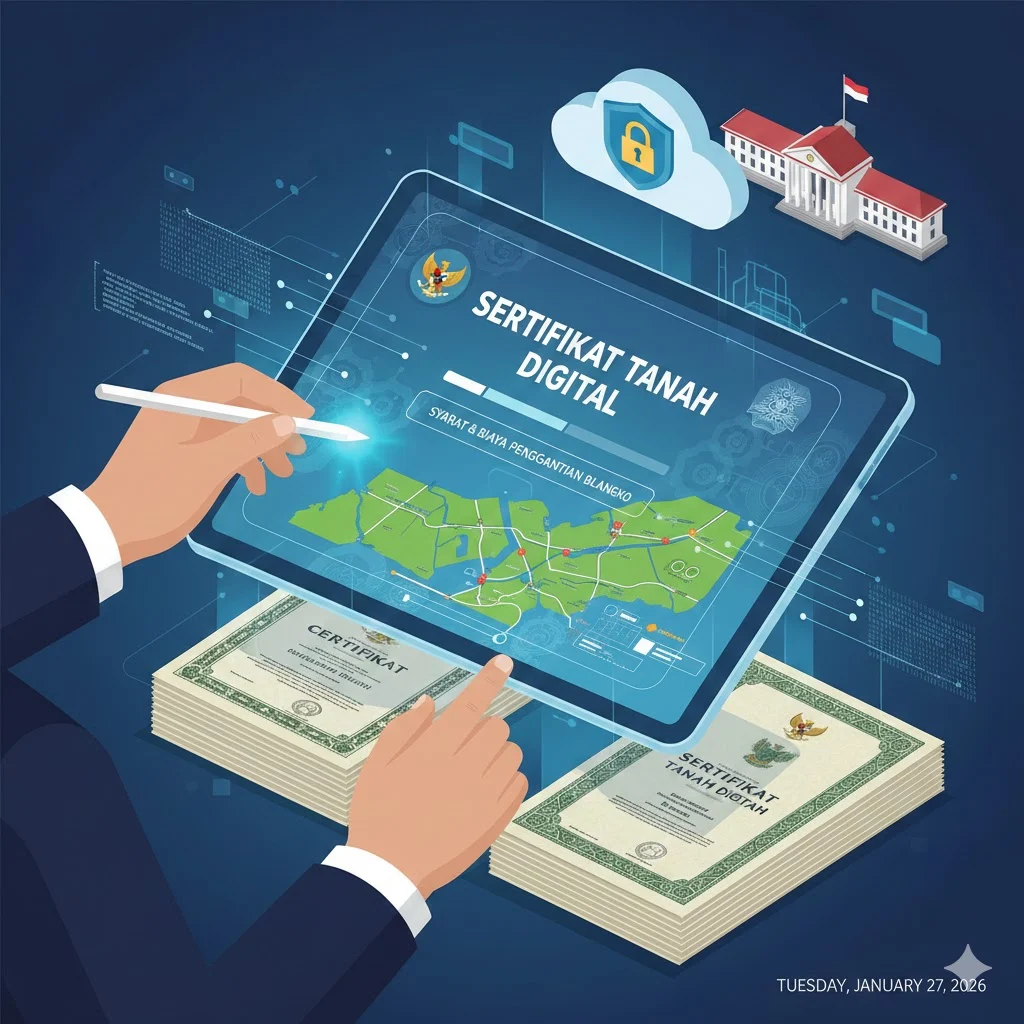 Ilustrasi Sertifikat tanah digital