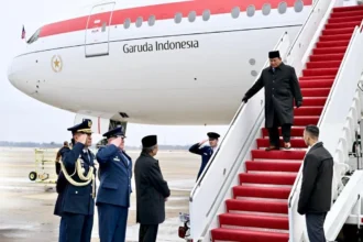Prabowo Subianto saat tiba di Amerika Serikat