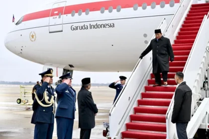 Prabowo Subianto saat tiba di Amerika Serikat