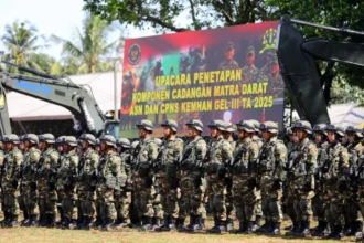 Upacara penetapan Komponen Cadangan (komcad) mitra darat tahun 2025.