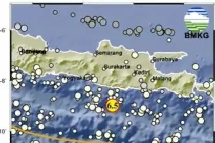 Gempa Magnitudo 6,5 Guncang Pacitan, Jawa Timur. (Sumber: X/@InfoBMKG)