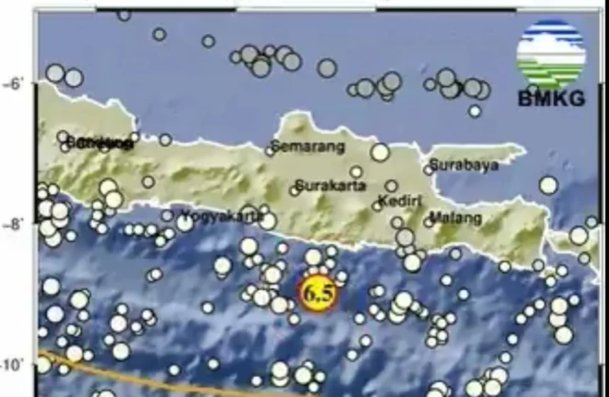 Gempa Magnitudo 6,5 Guncang Pacitan, Jawa Timur. (Sumber: X/@InfoBMKG)