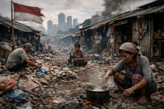 Gambar ilustrasi tentang kemiskinan di Indonesia. (Gambar dibuat oleh AI)