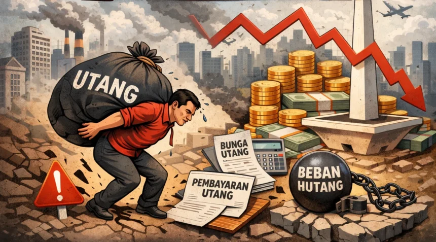 Gambar ilustrasi utang pemerintah (Gambar dibuat oleh AI)