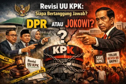 Gambar ilustrasi saling lempar tanggungjawab terkait revisi UU KPK