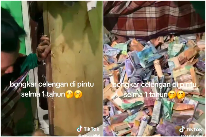 Viral nabung di pintu selama setahun dan terkumpul jutaan rupiah.