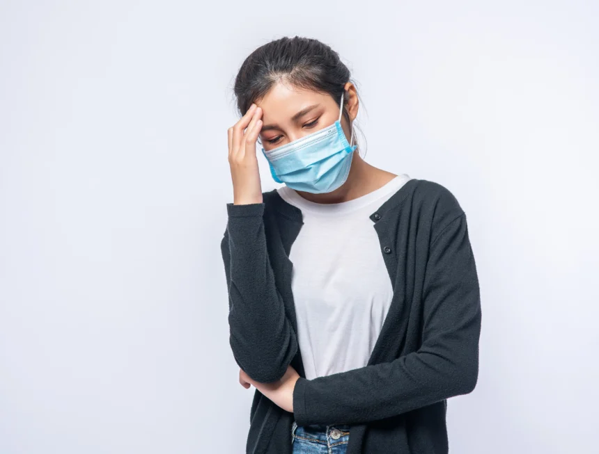 Ilustrasi deorang wanita terkena wabah campak