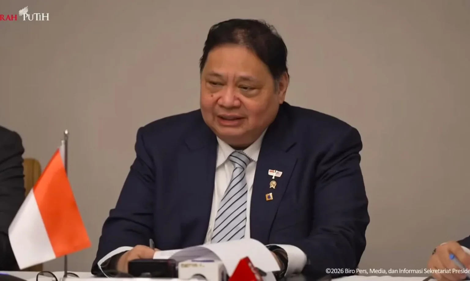 Menteri Koordinator Bidang Perekonomian, Airlangga Hartarto (sumber: Youtube/Sekretariat Presiden)