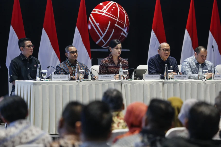 Dialog bersama pelaku pasar modal di Bursa Efek Indonesia. (Sumber: Antara Foto/Asprilla Dwi Adha/agr)