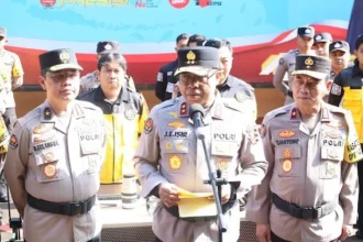 Polri melaksanakan Apel Kesiapan Satuan Tugas Humas jelang Idulfitri 2026