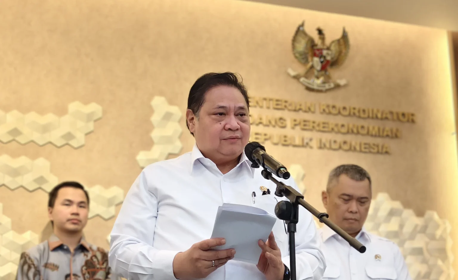 Menteri Koordinator Bidang Perekonomian Airlangga Hartarto (sumber: owrite/Anisa Aulia)