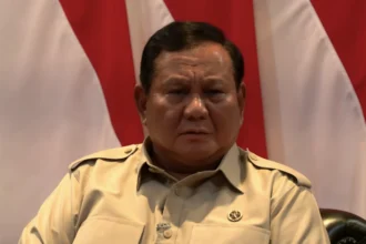 Presiden Prabowo Subianto saat menjawab pertanyaan jurnalis.