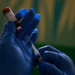 Seorang dokter menyiapkan vaksin campak untuk disuntikkan kepada balita di Puskesmas Ibrahim Adjie, Bandung, Jawa Barat