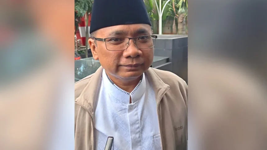 Eks Menag Yaqut tiba di KPK. (Sumber: owrite/rahmat baihaqi)