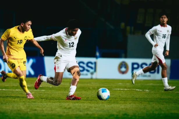 Timnas Indonesia U-17 saat berlaga di Piala AFF U-17 melawan Malaysia