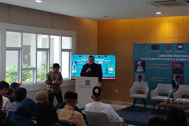 Duta Besar Iran untuk Indonesia Mohammad Boroujerdi dalam acara diskusi bertajuk "Tatanan Dunia Baru? Pasca Gencatan Senjata & 40 Hari Syahadah Ayatullah Sayyid Al Khamenei" di Gedung C Universitas Paramadina, Jakarta Timur, Sabtu, 11 April 2026.