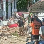 Kondisi Gedung Koni Kota Manado imbas gempa di Sulut.