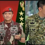 Panglima Kopassus Letjen TNI Djon Afriandi dan Sekretaris Kabinet (Seskab) Teddy Indra Wijaya