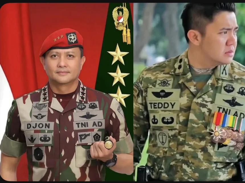 Panglima Kopassus Letjen TNI Djon Afriandi dan Sekretaris Kabinet (Seskab) Teddy Indra Wijaya