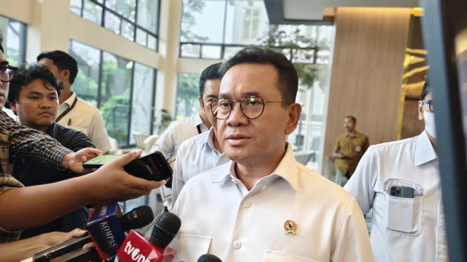 Menteri Perdagangan Budi Santoso di kantor Kementerian Koordinator Perekonomian. (sumber: Owrite/Anisa Aulia)