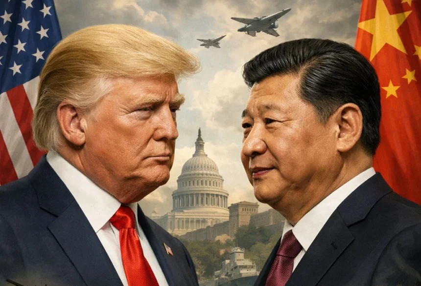 Ilustrasi Presiden Donald Trump dan Presiden Xi Jinping. (Sumber: Dibuat oleh AI)